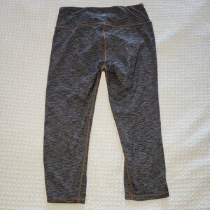 Athleta Medium Leggings Gray with Orange Stitching Pants Heathered Tapered